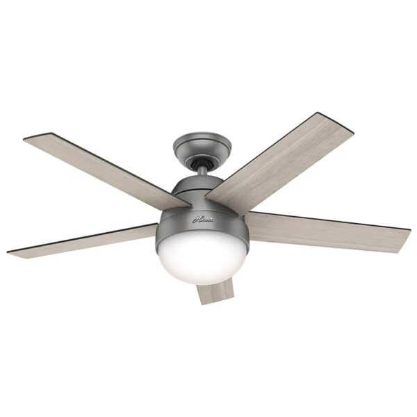 HUNTER FANS Deckenventilator Stile Silber 117 cm mit Beleuchtung und Fernbedienung