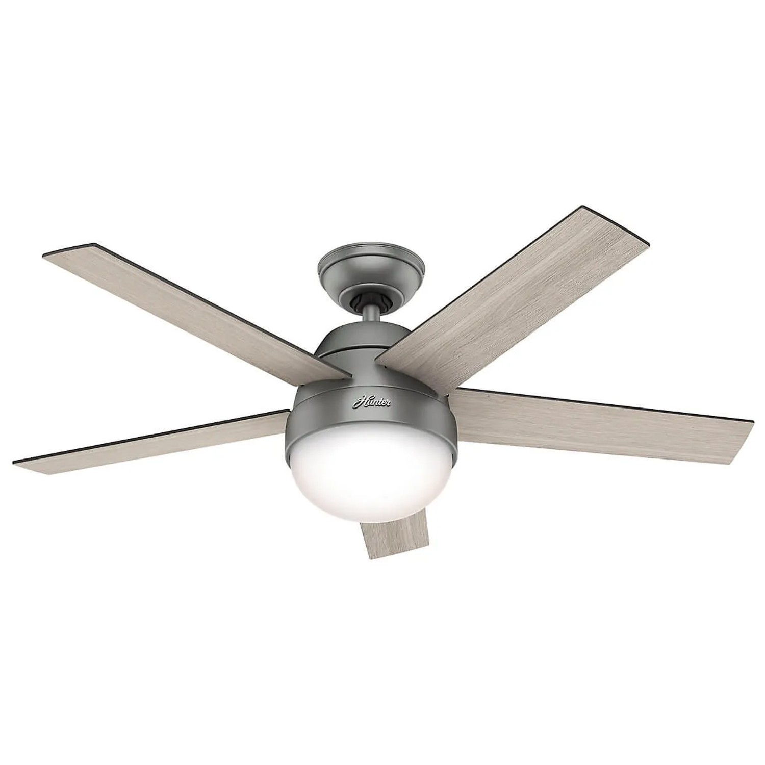 HUNTER FANS Deckenventilator Stile Silber 117 cm mit Beleuchtung und Fernbedienung