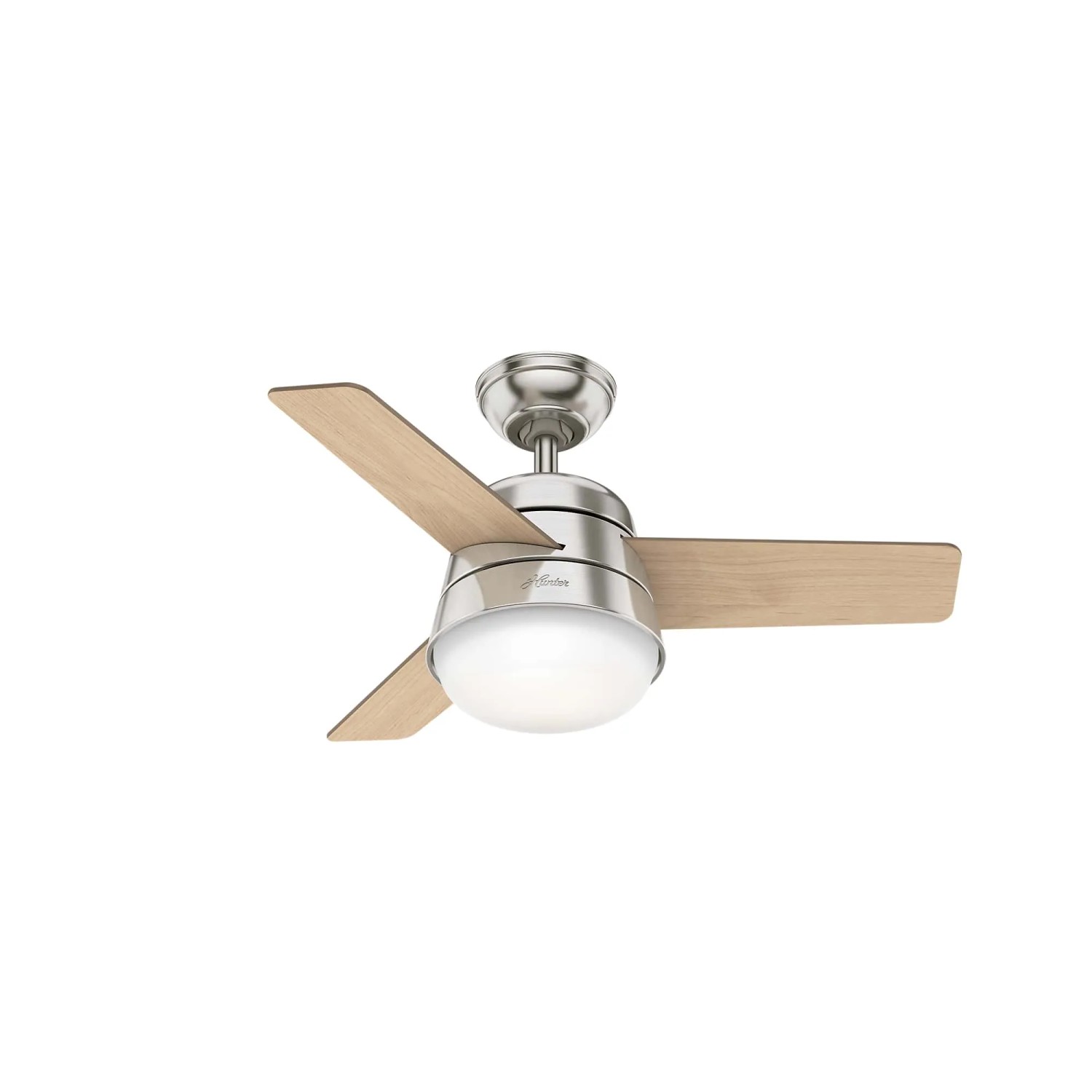 HUNTER FANS Deckenventilator Finley Nickel 91 cm mit Beleuchtung und Fernbedienung