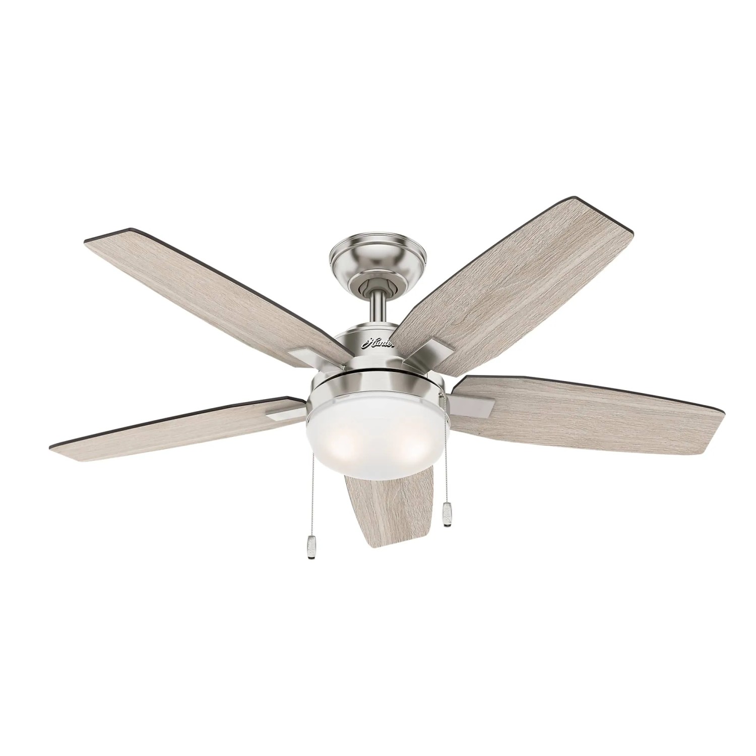 HUNTER FANS Deckenventilator Arcot Nickel Gebürstet 117 cm mit Beleuchtung und Zugketten