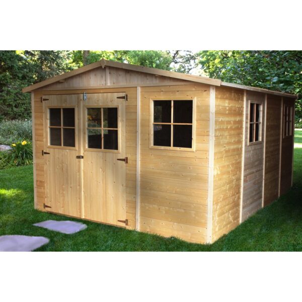 Timbela Gartenhaus Holz M336 11,97 m² mit Fenstern ohne Boden