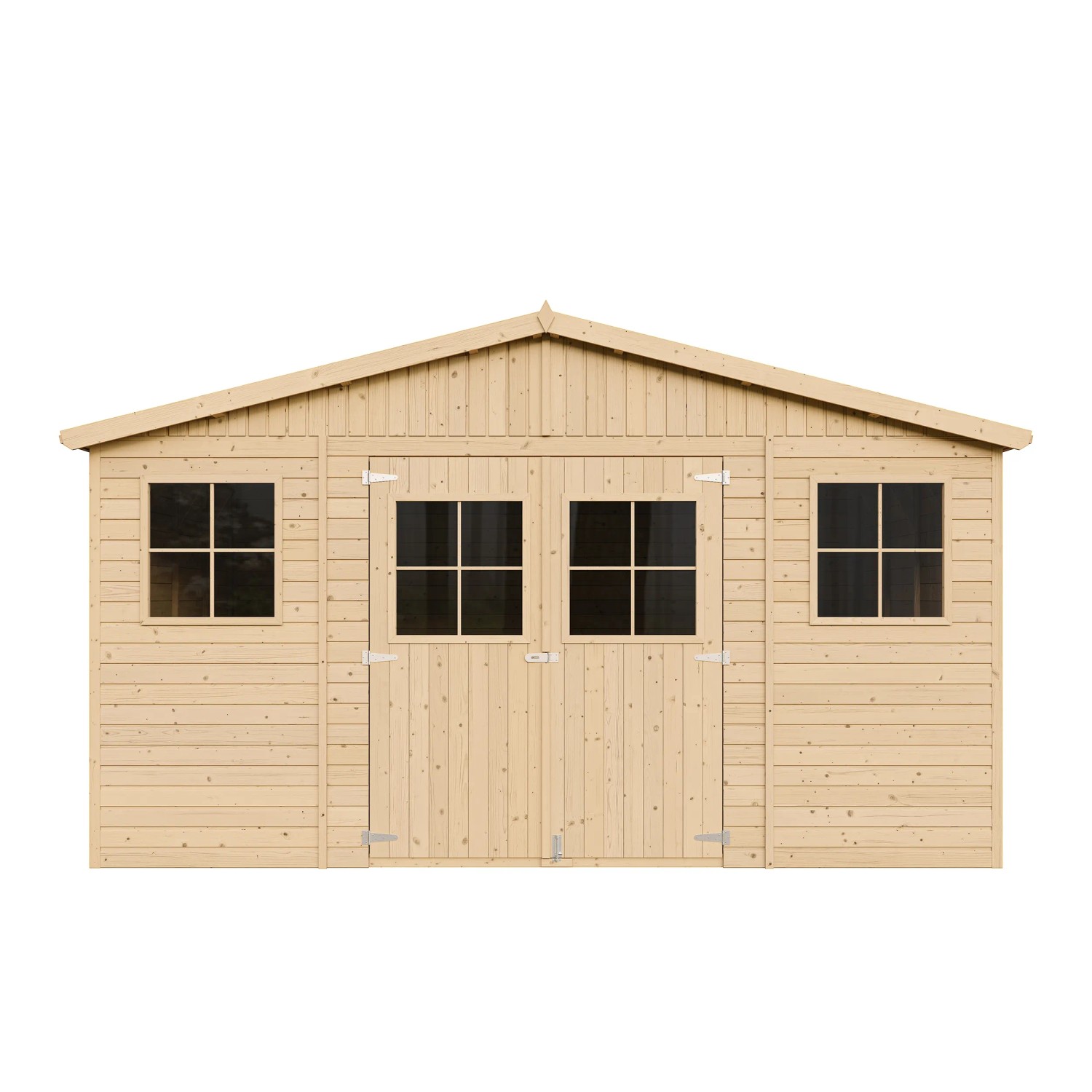 Timbela Gartenhaus Holz M330+M330G 15,84 m² mit Fenstern und Boden