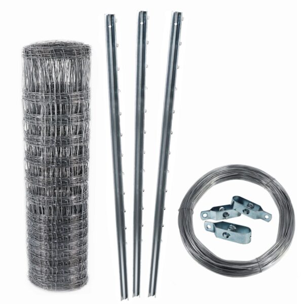 Aquagart 300m Wildzaun Forstzaun Drahtzaun Knotengeflecht 120/16/15+ Pfosten + Spanndraht Aquagart 300m Wildzaun Forstzaun Drahtzaun Knotengeflecht 120/16/15+ Pfosten + Spanndraht