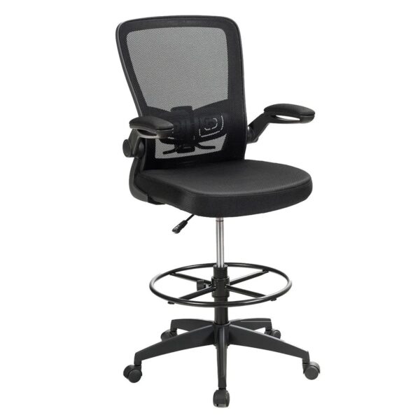 Costway Arbeitsstuhl mit Hochklappbaren Armlehnen 55-75 cm