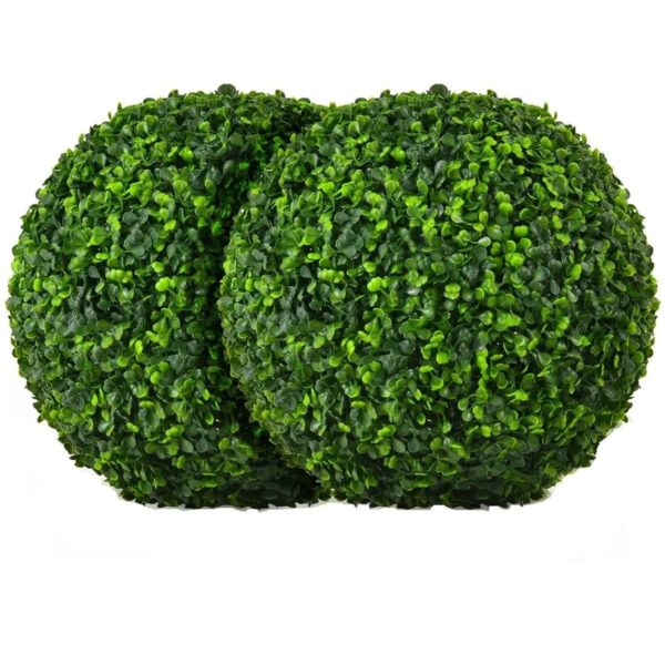 Costway 2er Buchsbaumkugel für Haus Garten Hochzeit Dunkelgrün 40 cm