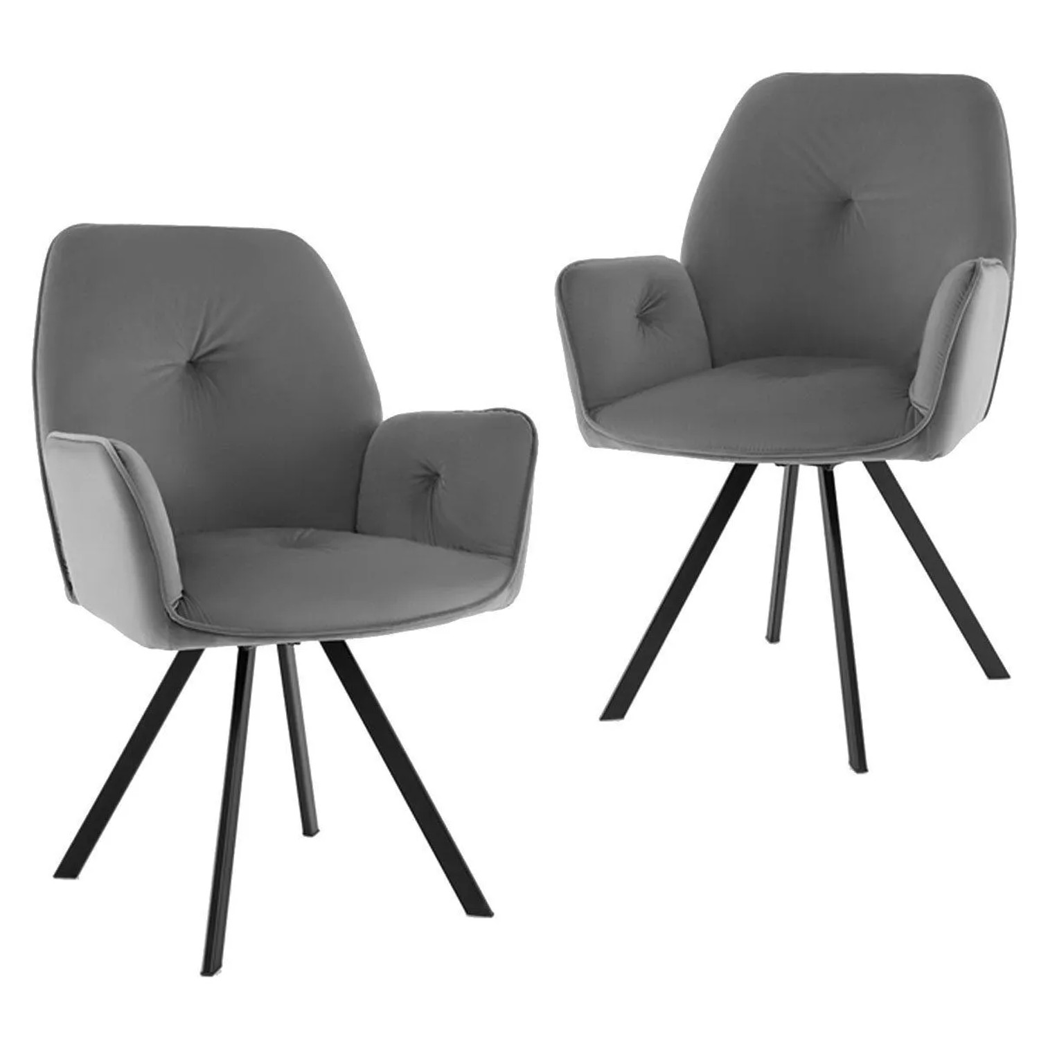 Costway Küchenstühle 2er Set Küchenstühle mit Ergonomischer Küche Grau