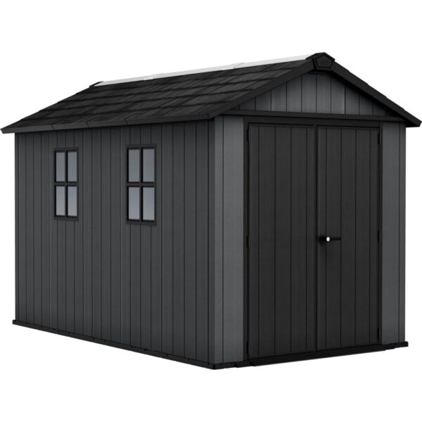 Keter Gartenhaus Newton 7511 mit Satteldach Kunststoff Grau 350x230x246 cm Keter Gartenhaus Newton 7511 mit Satteldach Kunststoff Grau 350x230x246 cm