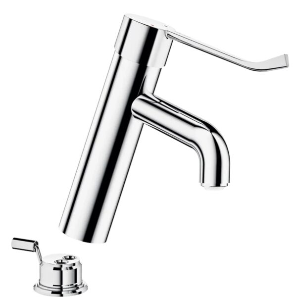Delabie BIOCLIP Einhebelmischer Standmontage H95 L120, Hygienehebel Delabie BIOCLIP Einhebelmischer Standmontage H95 L120, Hygienehebel