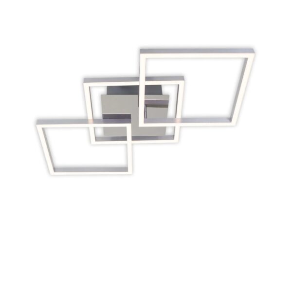 Brilo LED-Deckenleuchte Frame Dimmbar Silber 76,3 cm x 36,8 cm x 7,3