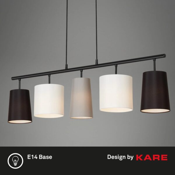 Brilo Pendelleuchte Shades 5-flammig Stoffschirme 96 cm Schwarz