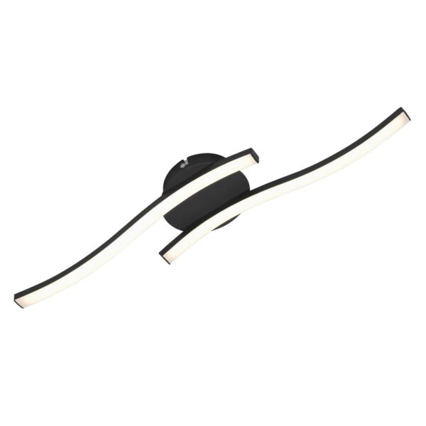 Brilo LED-Deckenleuchte Go Warmweiße Lichtfarbe Schwarz 55 cm x 12 cm x 8 cm