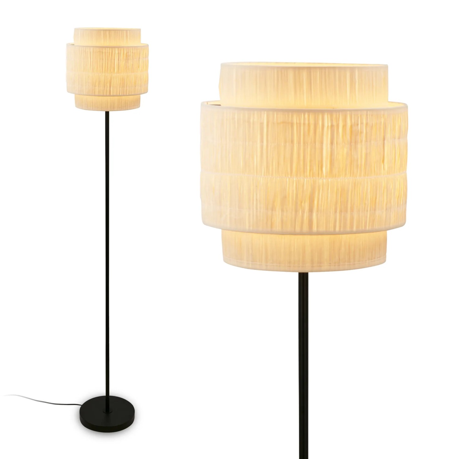 Briloner Stehleuchte Swing Nature Bastschirm E27 Fassung Natur