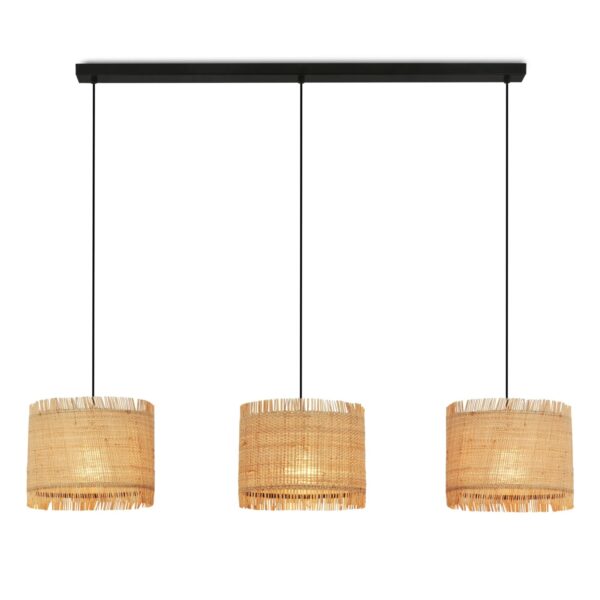 Briloner Pendelleuchte Swing Nature 3-flammig Strohschirm E27 Fassung Natur