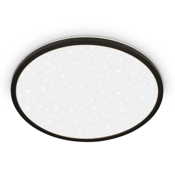 Brilo LED-Panel Slim Sternenhimmel Neutralweiß Schwarz 3,3 cm x Ø 37,5 cm