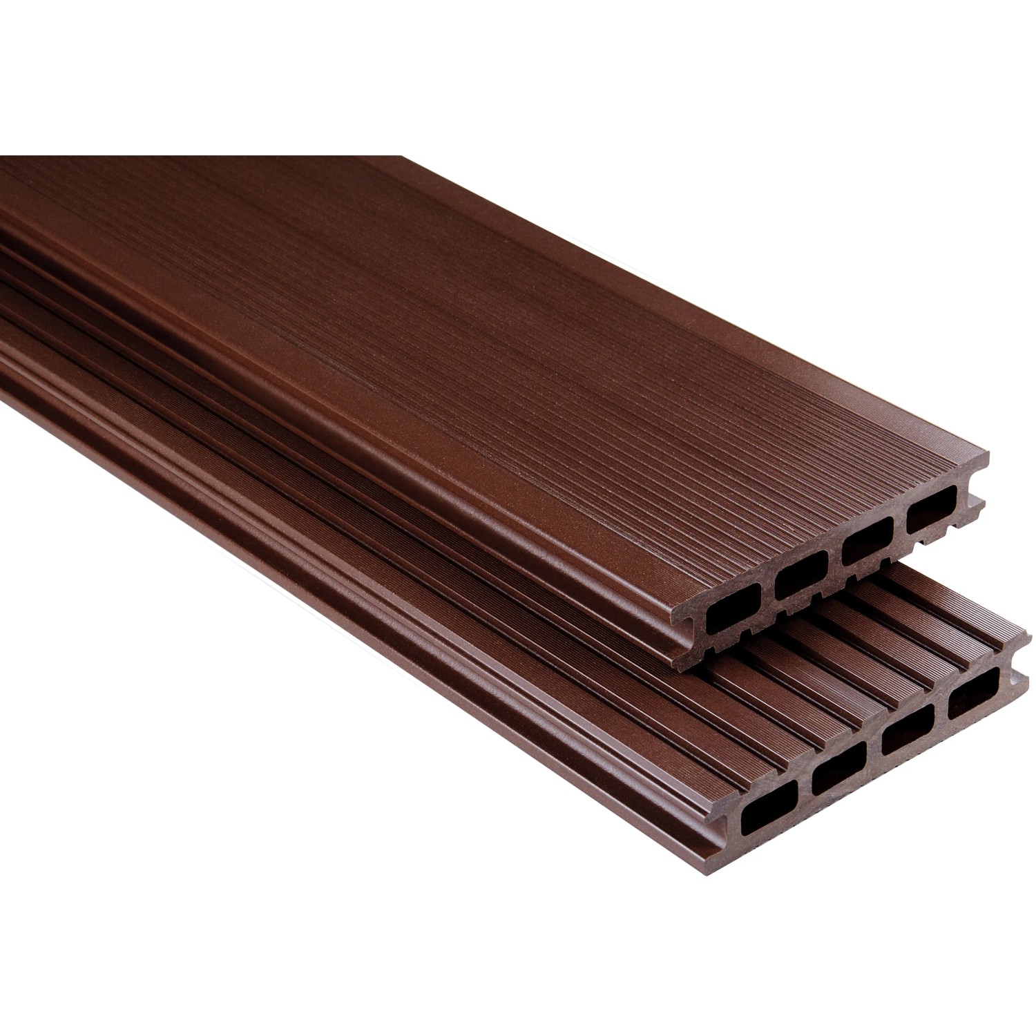 Kovalex WPC Terrassendiele Glatt Braun Zuschnitt 2,6 cm x 14,5 cm x 450 cm