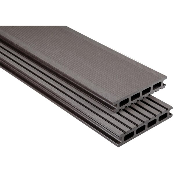 Kovalex WPC Terrassendiele Gebürstet Graubraun Zuschn. 2,6 cm x 14,5 cm x 280 cm