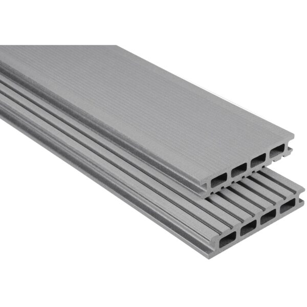 Kovalex WPC Terrassendiele Gebürstet Grau Zuschnitt 2,6 cm x 14,5 cm x 310 cm