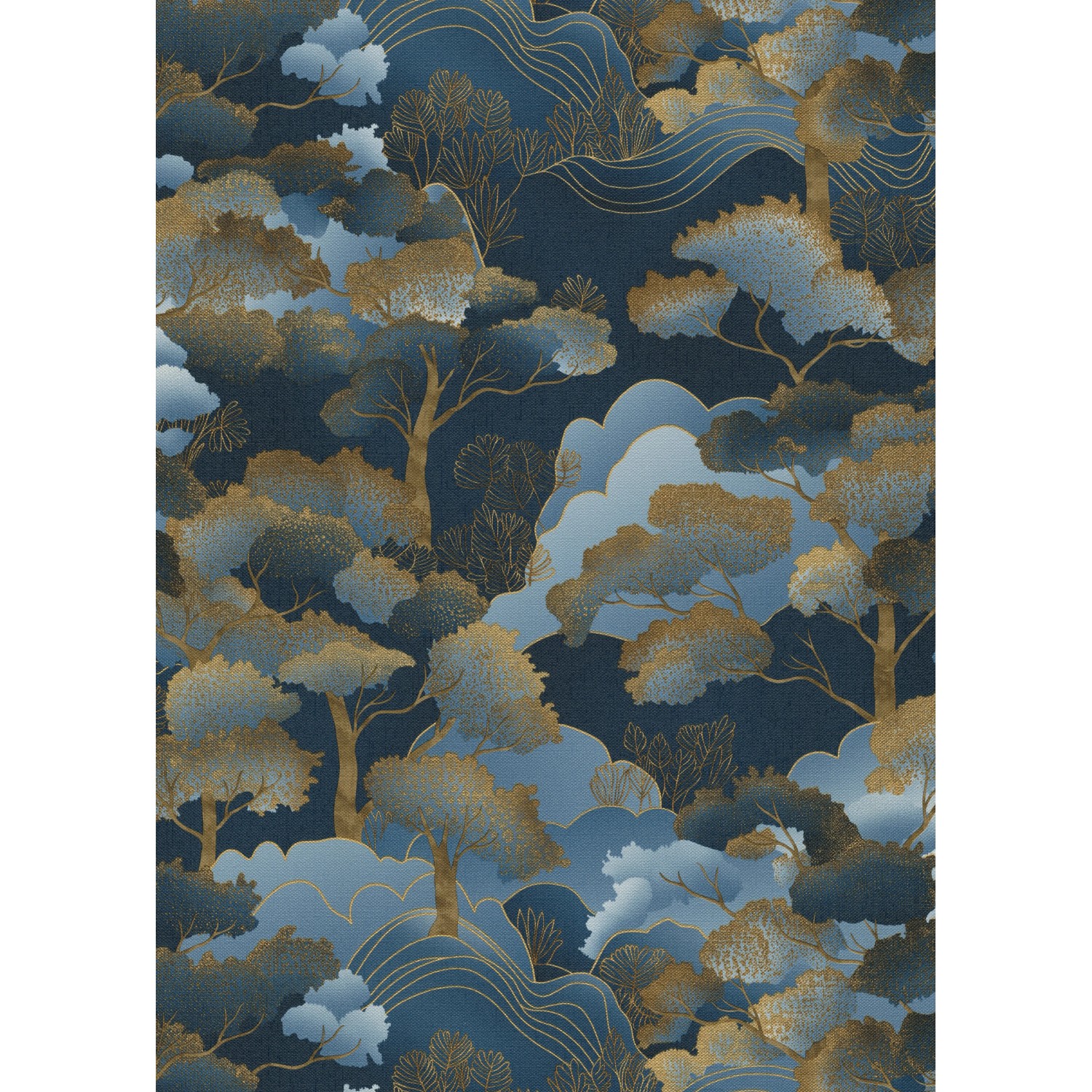 Erismann Vliestapete Elle Decoration 4 Golden Grove Blau