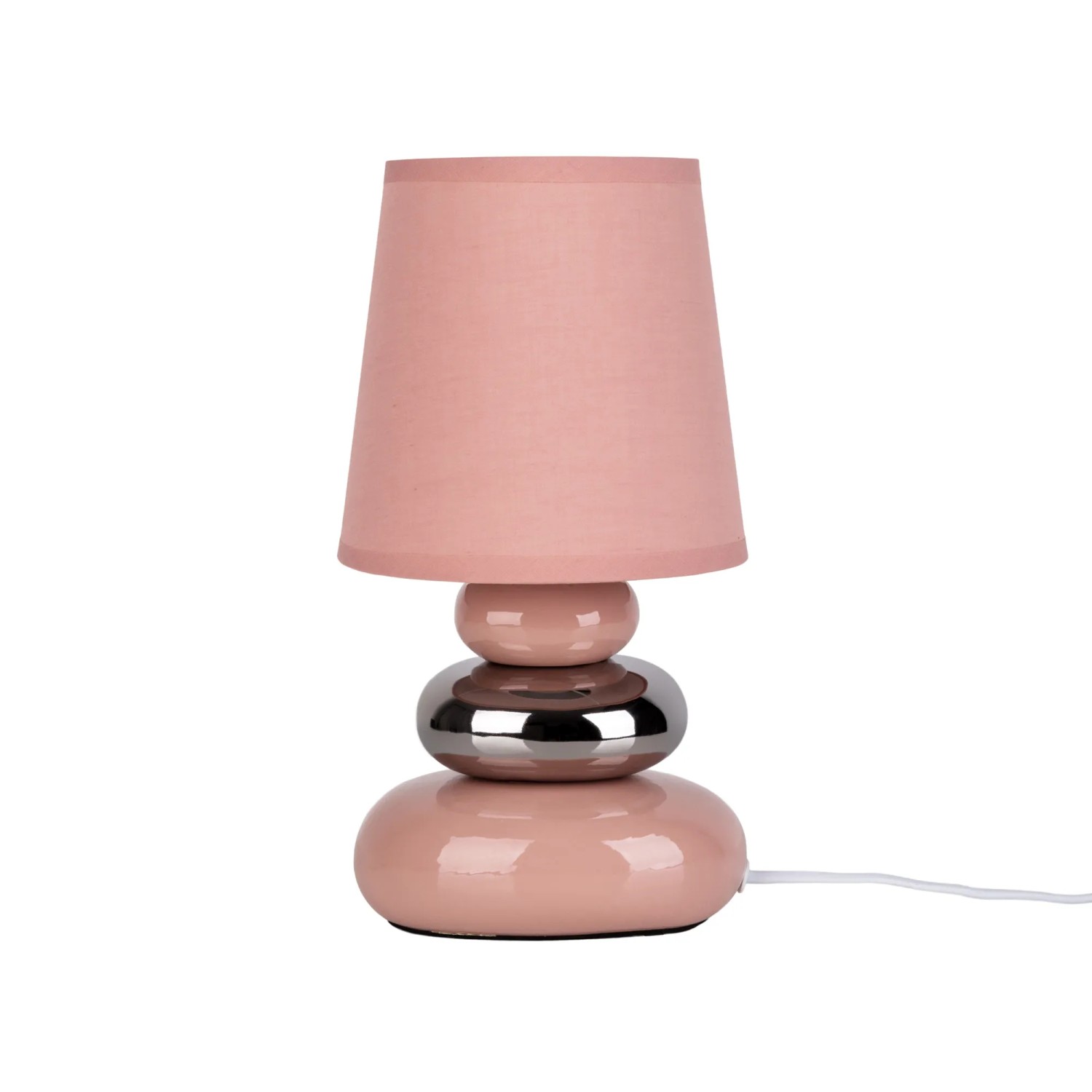 Näve Keramik-Tischleuchte Stoney Rosé Lachs Ø 16 cm x 31 cm