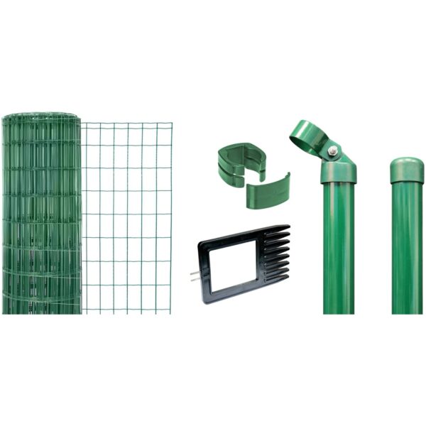 Metallzaun-Set Alberts Fix-Clip Pro 102 cm Hoch 25 m Länge Grün z. Einbetonieren