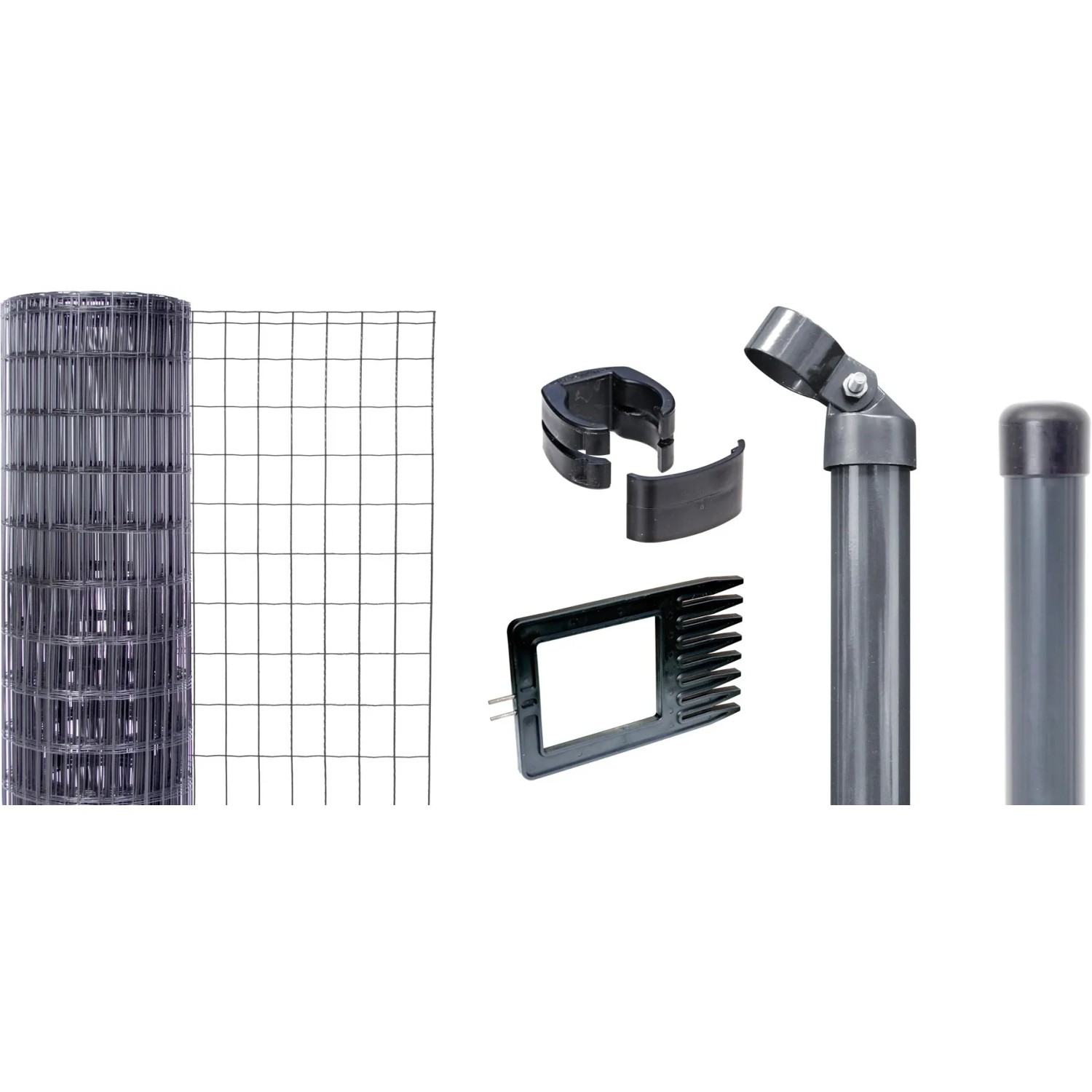 Metallzaun-Set Alberts Fix-Clip Pro 122 cm H. 25 m L. Anthrazit z. Einbetonieren