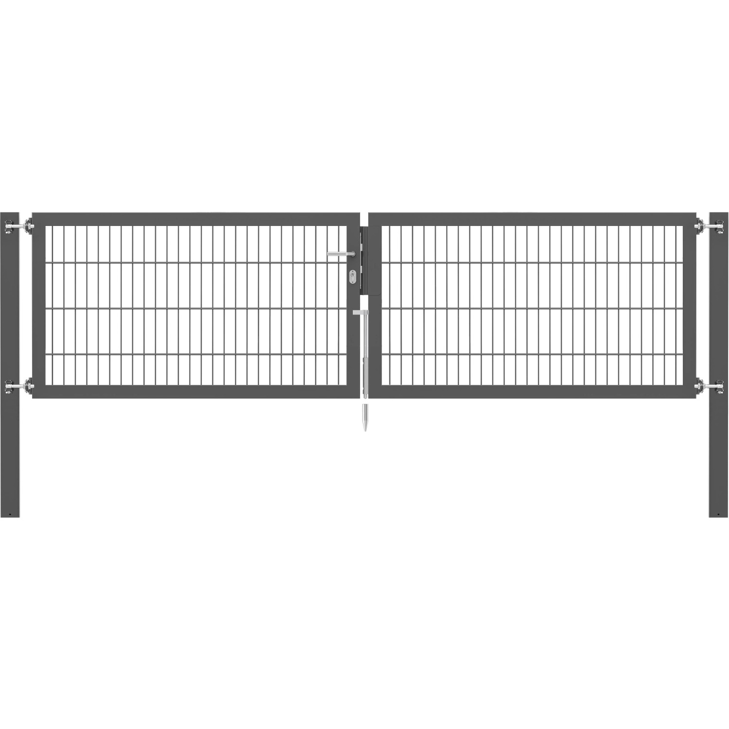 Doppeltor Flexo Plus 300 cm x 80 cm Pfosten 100 cm x 100 cm Anthrazit