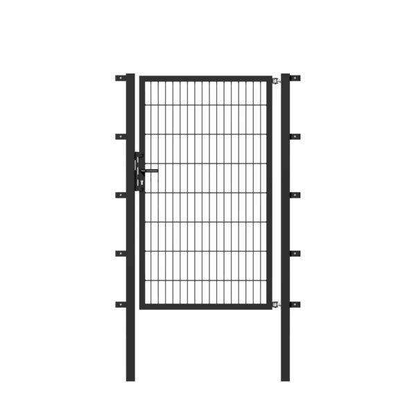 Metallzaun Einzeltor für Doppelstabmatte Anthrazit z. Einbeton. 140 cm x 100 cm