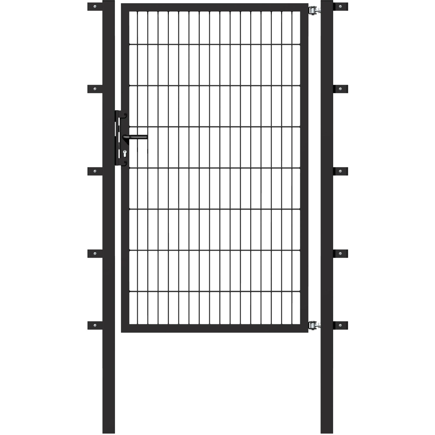 Metallzaun Einzeltor für Doppelstabmatte Anthrazit 200 cm x 100 cm