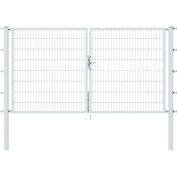 Metallzaun Doppeltor für Doppelstabmatte Feuerverzinkt 180 cm x 300 cm Metallzaun Doppeltor für Doppelstabmatte Feuerverzinkt 180 cm x 300 cm