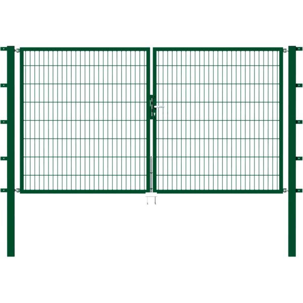 Metallzaun Doppeltor für Doppelstabmatte Grün 180 cm x 300 cm Metallzaun Doppeltor für Doppelstabmatte Grün 180 cm x 300 cm
