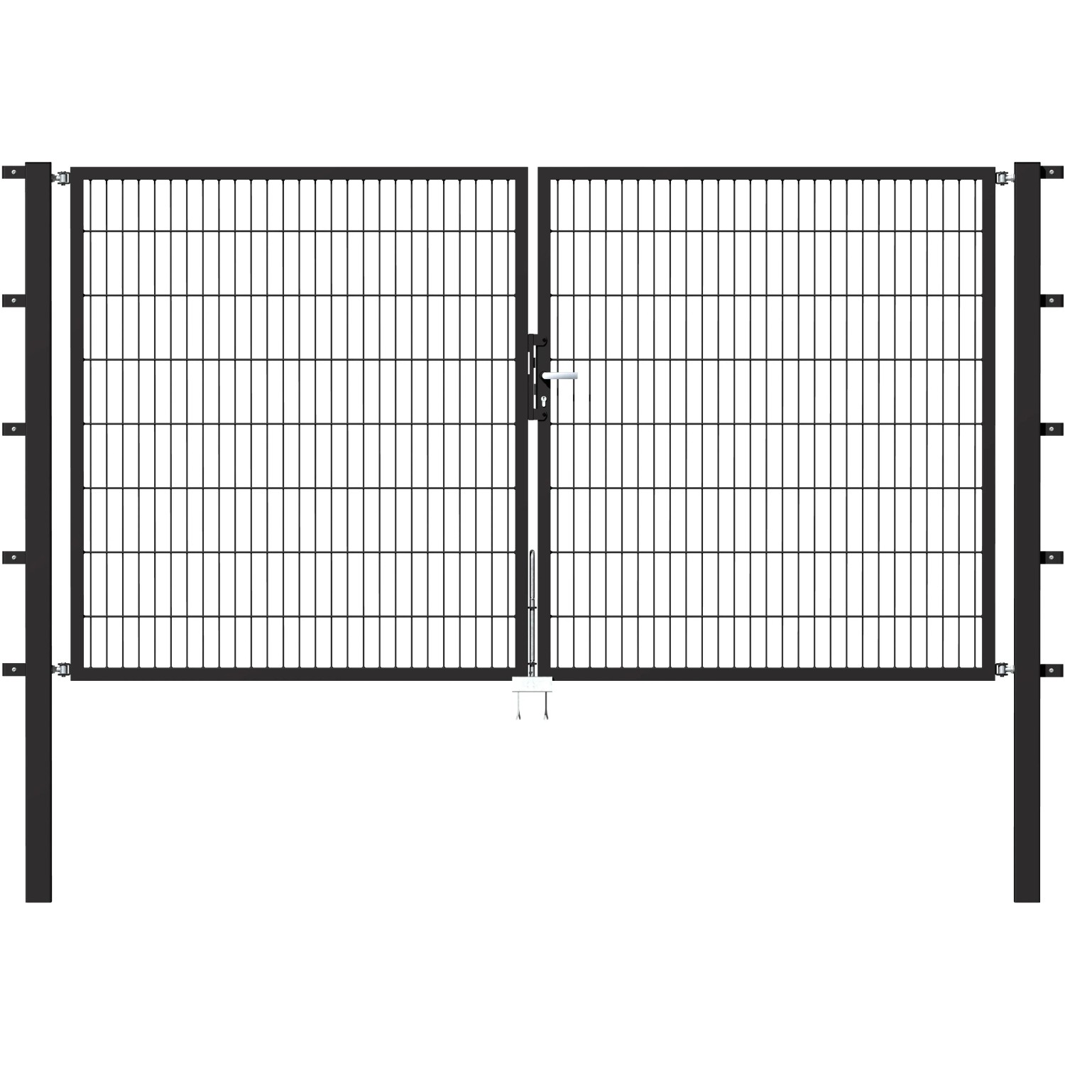 Metallzaun Doppeltor für Doppelstabmatte Anthrazit 180 cm x 300 cm