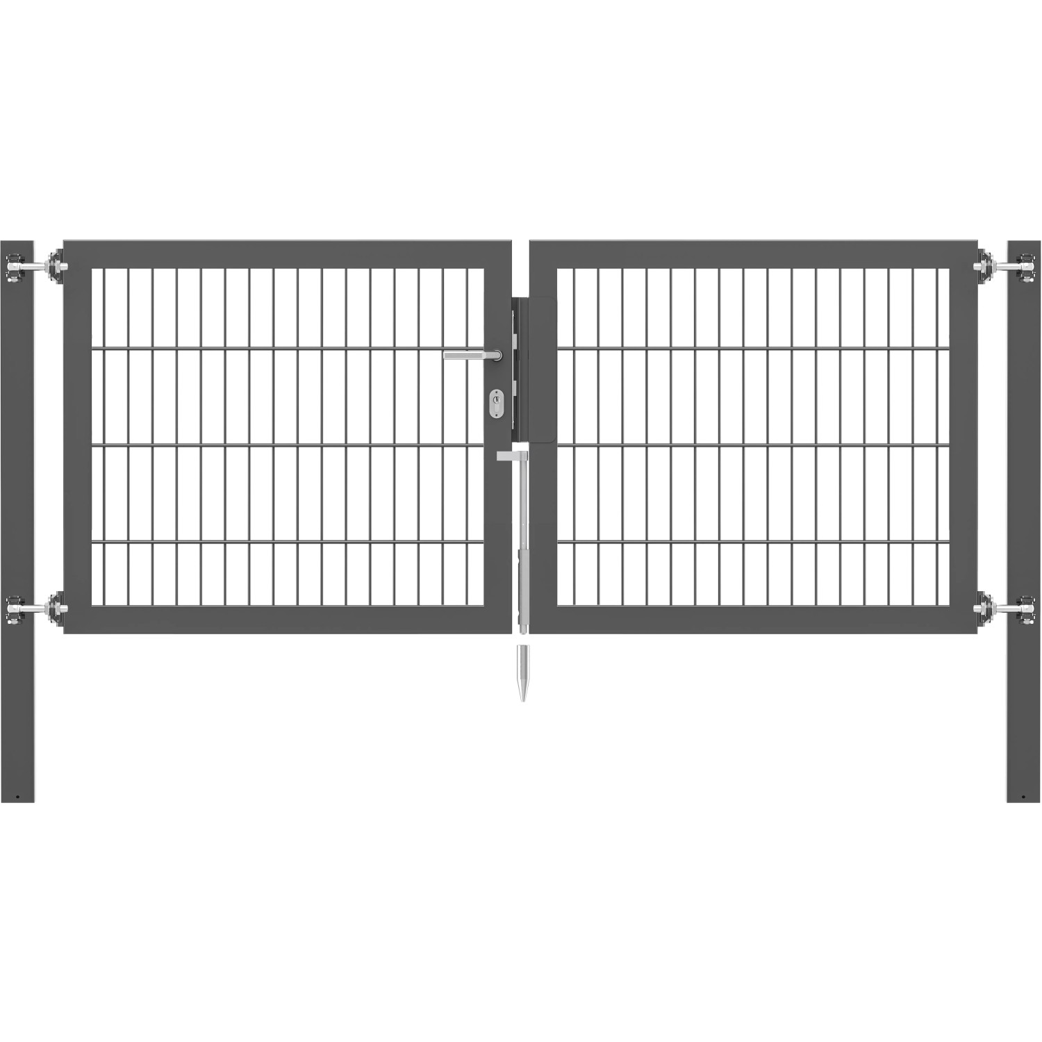 Doppeltor Flexo Plus 200 cm x 80 cm Pfosten 80 cm x 80 cm Anthrazit