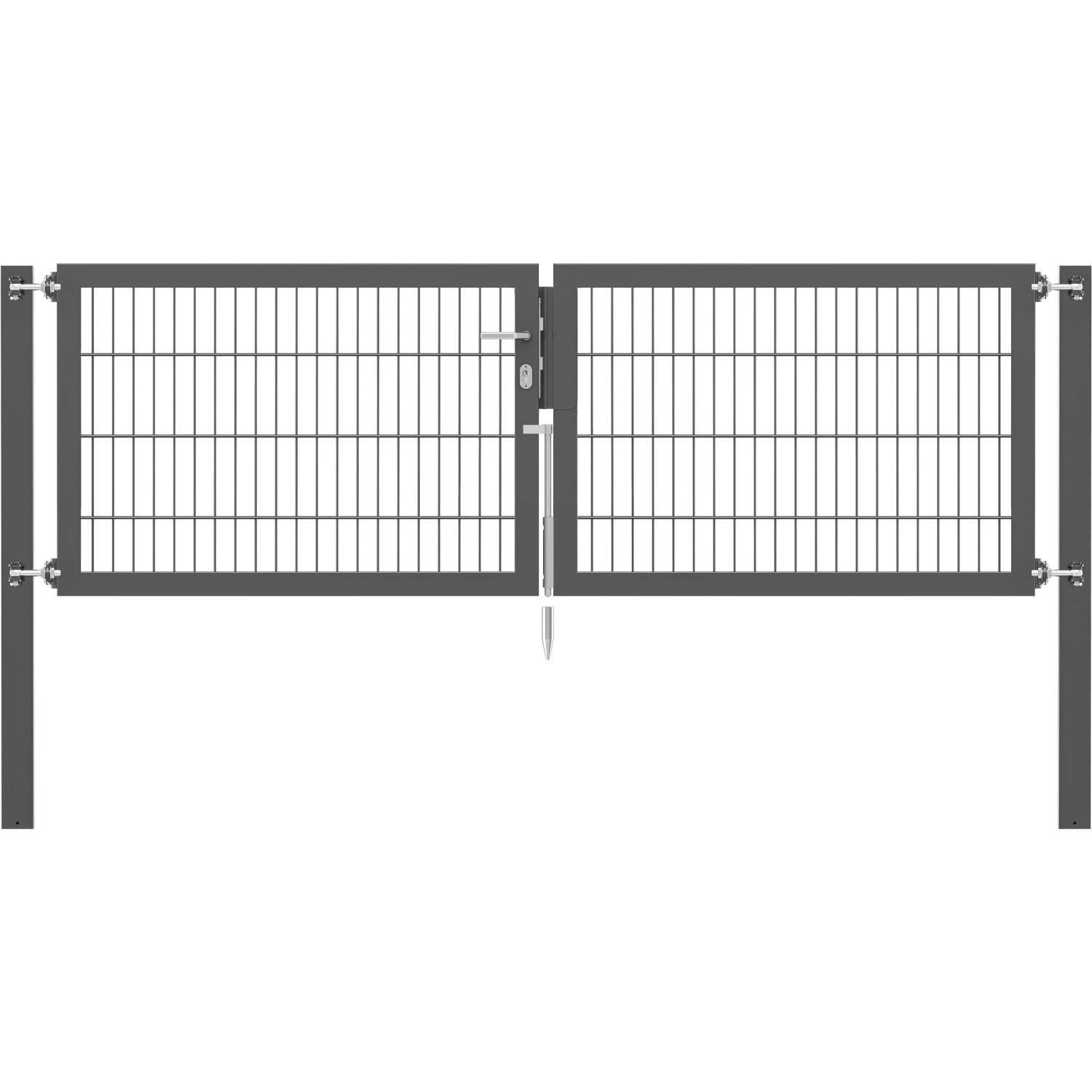 Doppeltor Flexo Plus 250 cm x 80 cm Pfosten 80 cm x 80 cm Anthrazit