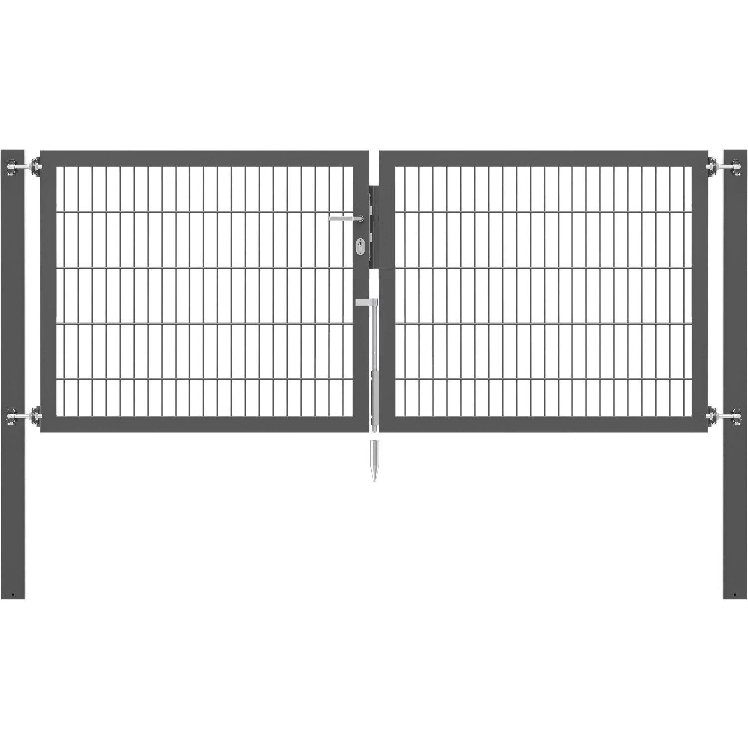 Doppeltor Flexo Plus 250 cm x 100 cm Pfosten 80 cm x 80 cm Anthrazit
