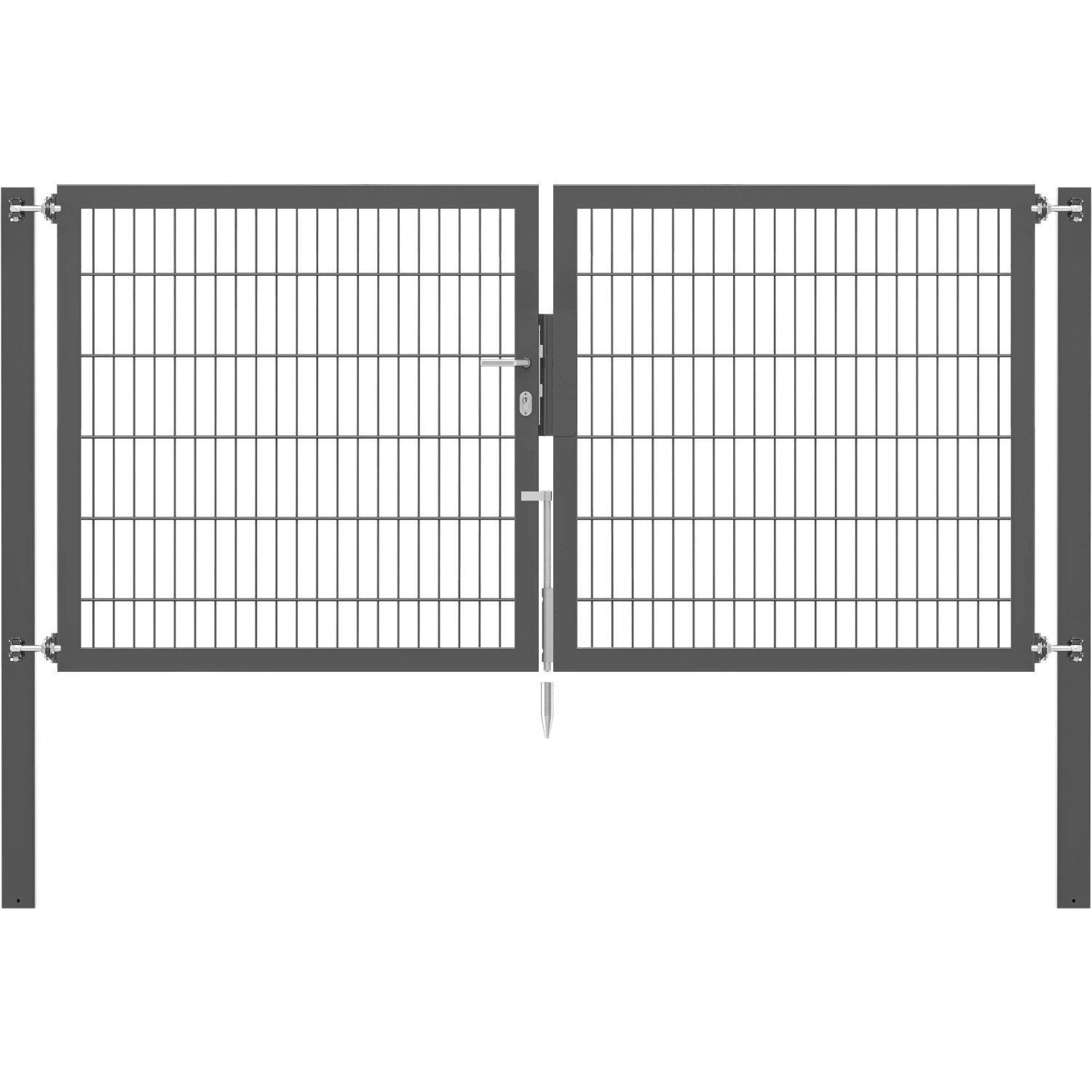 Doppeltor Flexo Plus 250 cm x 120 cm Pfosten 80 cm x 80 cm Anthrazit
