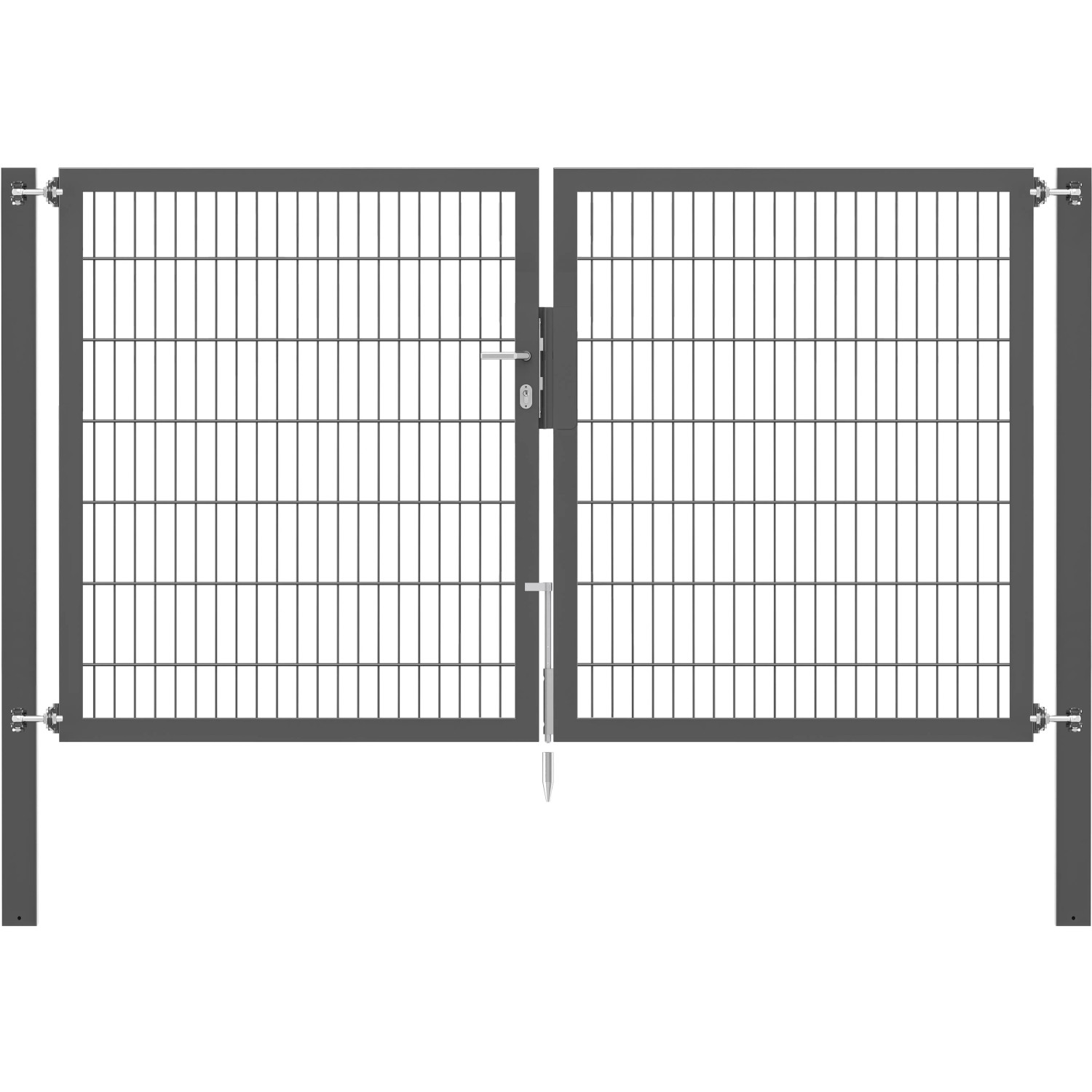 Doppeltor Flexo Plus 250 cm x 140 cm Pfosten 80 cm x 80 cm Anthrazit