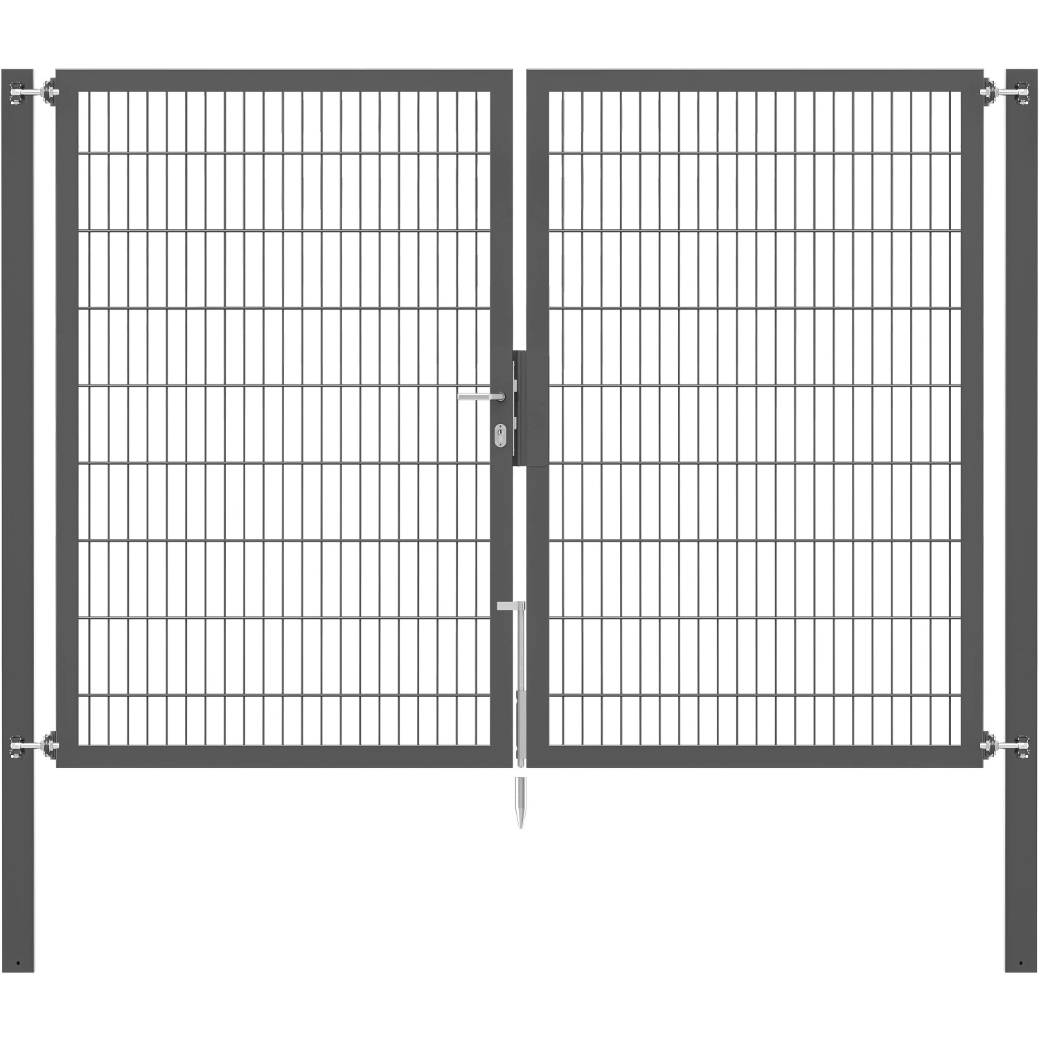 Doppeltor Flexo Plus 250 cm x 180 cm Pfosten 80 cm x 80 cm Anthrazit