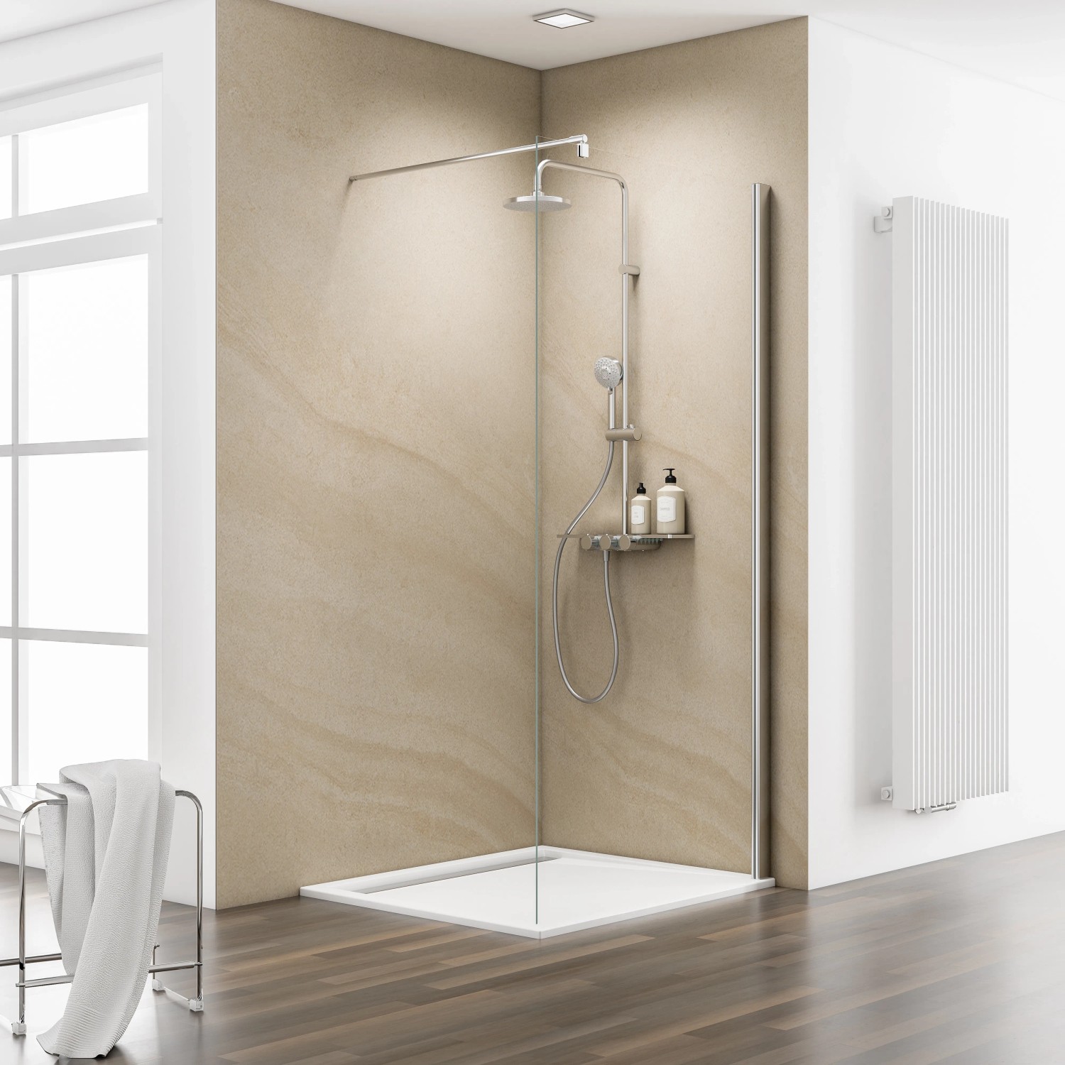 Schulte ExpressPlus Walk-In Dusche MasterClass M6 Chromoptik 200x120cm