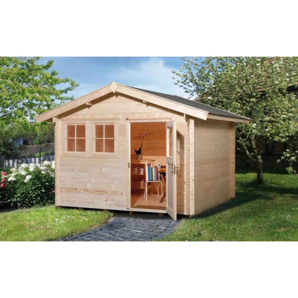Weka Holz-Gartenhaus Satteldach Unbehandelt 330 cm