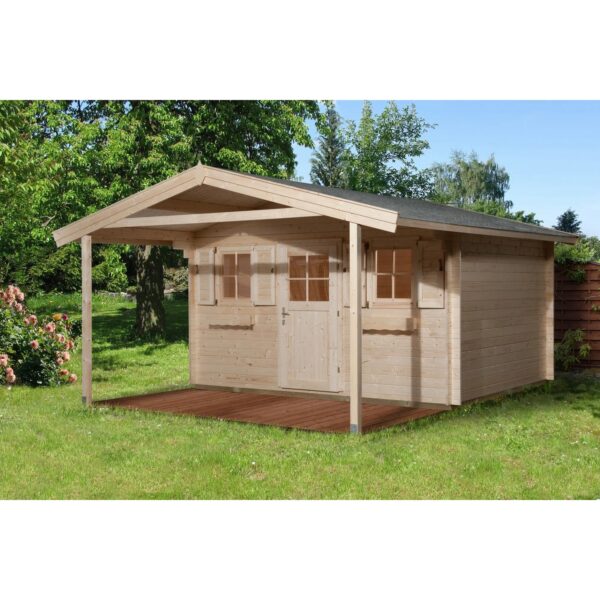 Weka Holz-Gartenhaus Satteldach Unbehandelt 590 cm Weka Holz-Gartenhaus Satteldach Unbehandelt 590 cm