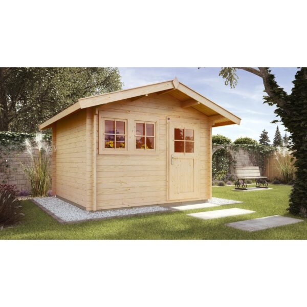 Weka Holz-Gartenhaus Satteldach Unbehandelt 370 cm