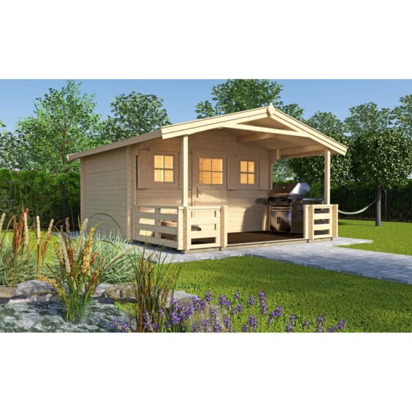 Weka Holz-Gartenhaus Satteldach Unbehandelt 590 cm