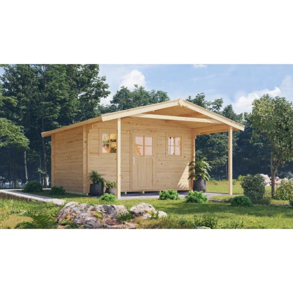 Weka Holz-Gartenhaus Satteldach Unbehandelt 510 cm
