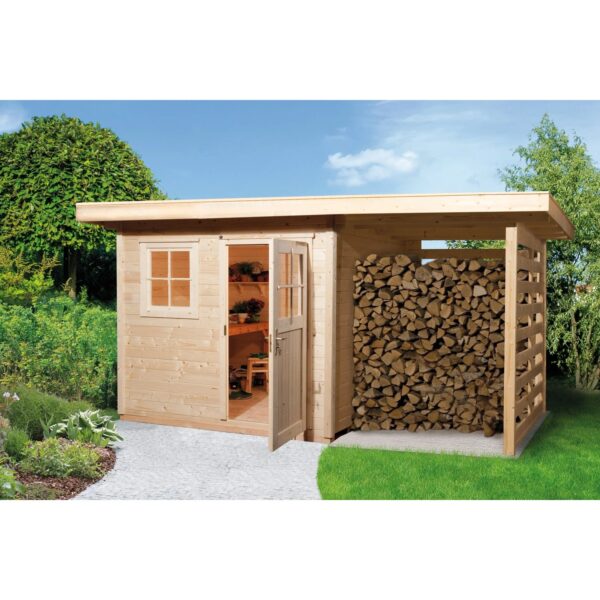 Weka Holz-Gartenhaus 170 A Gr. 2 Holzlagerplatz Flachdach Unbehandelt