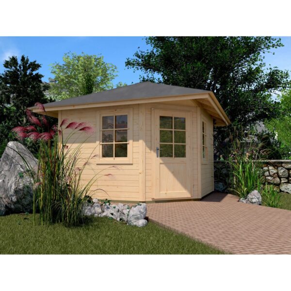 Weka Holz-Gartenhaus Natur Zeltdach Unbehandelt 318 cm