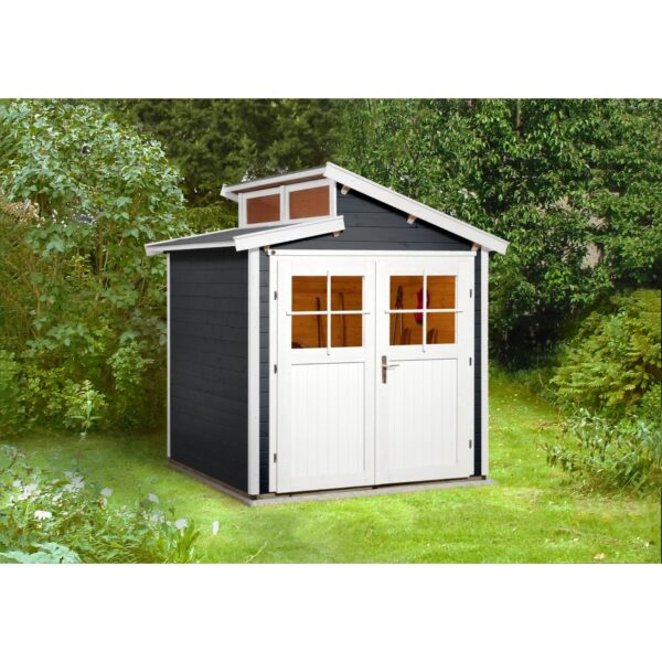 Weka Holz-Gartenhaus Anthrazit Pultdach Lasiert 231 cm