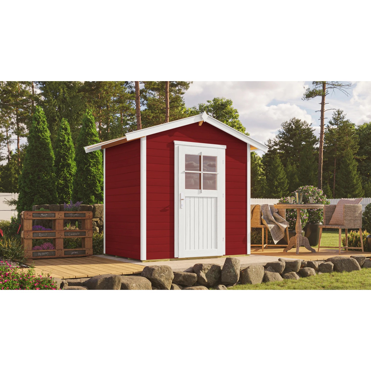 OBI Outdoor Living Holz-Gartenhaus Monza Satteldach Lasiert 205 cm x 174 cm