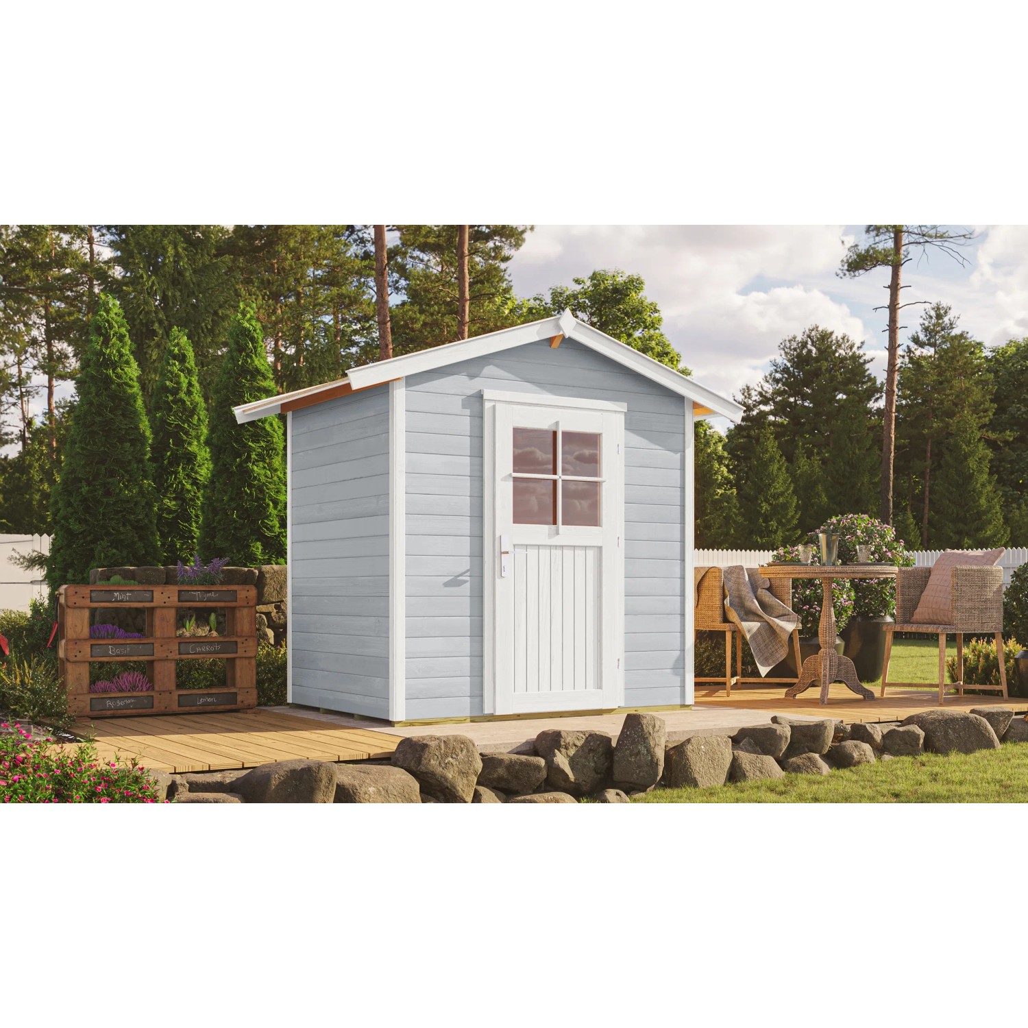OBI Outdoor Living Holz-Gartenhaus Monza Satteldach Lasiert 205 cm x 174 cm