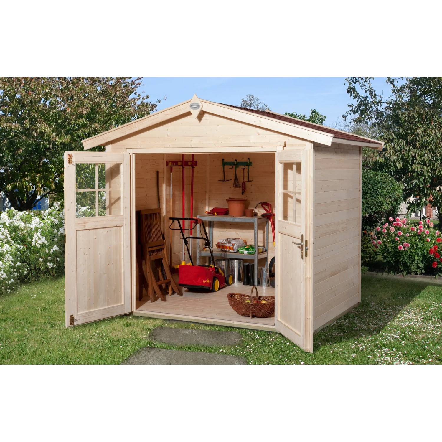 OBI Outdoor Living Holz-Gartenhaus Monza Satteldach Unbehandelt 205 cm x 229 cm