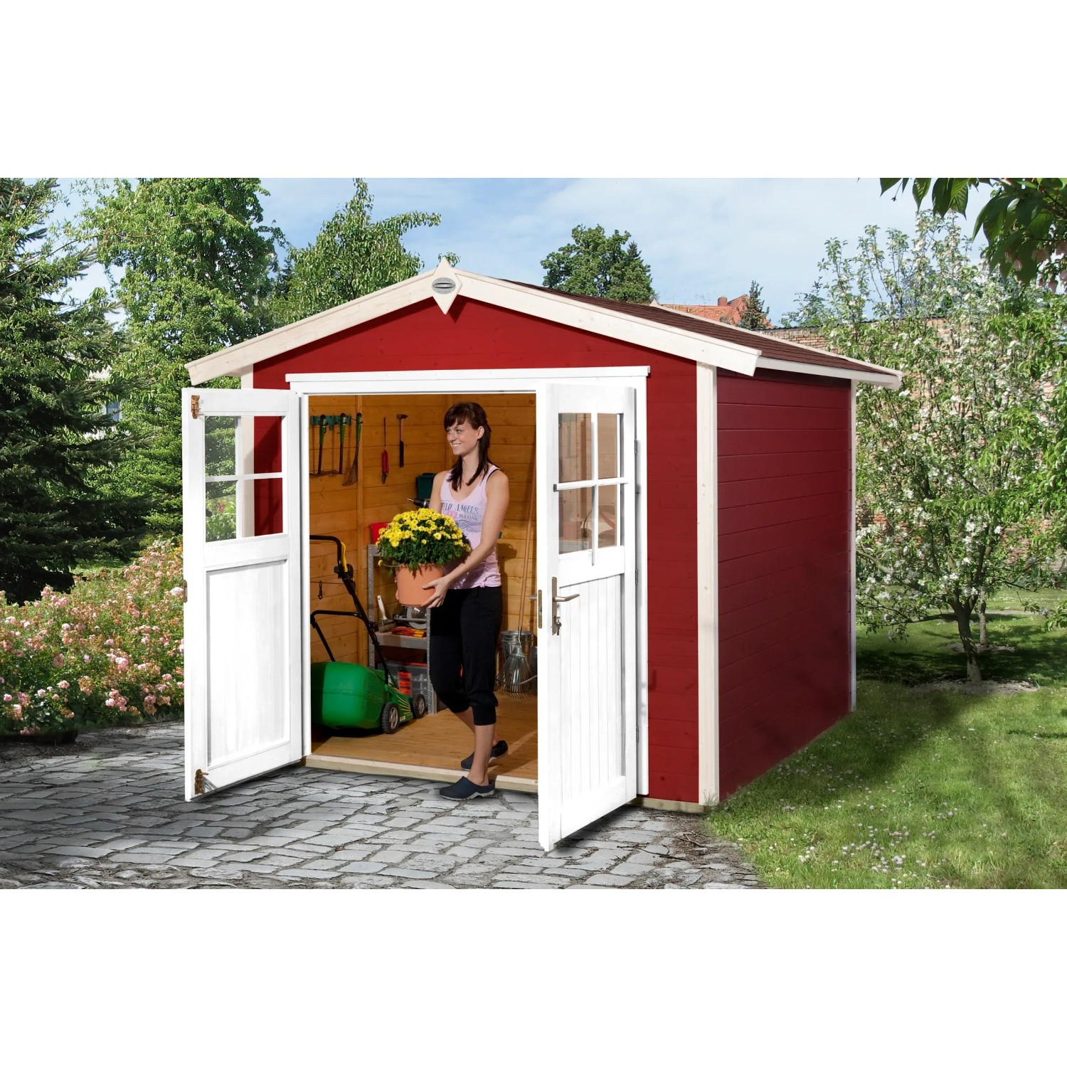 OBI Outdoor Living Holz-Gartenhaus Monza Satteldach Lasiert 205 cm x 229 cm